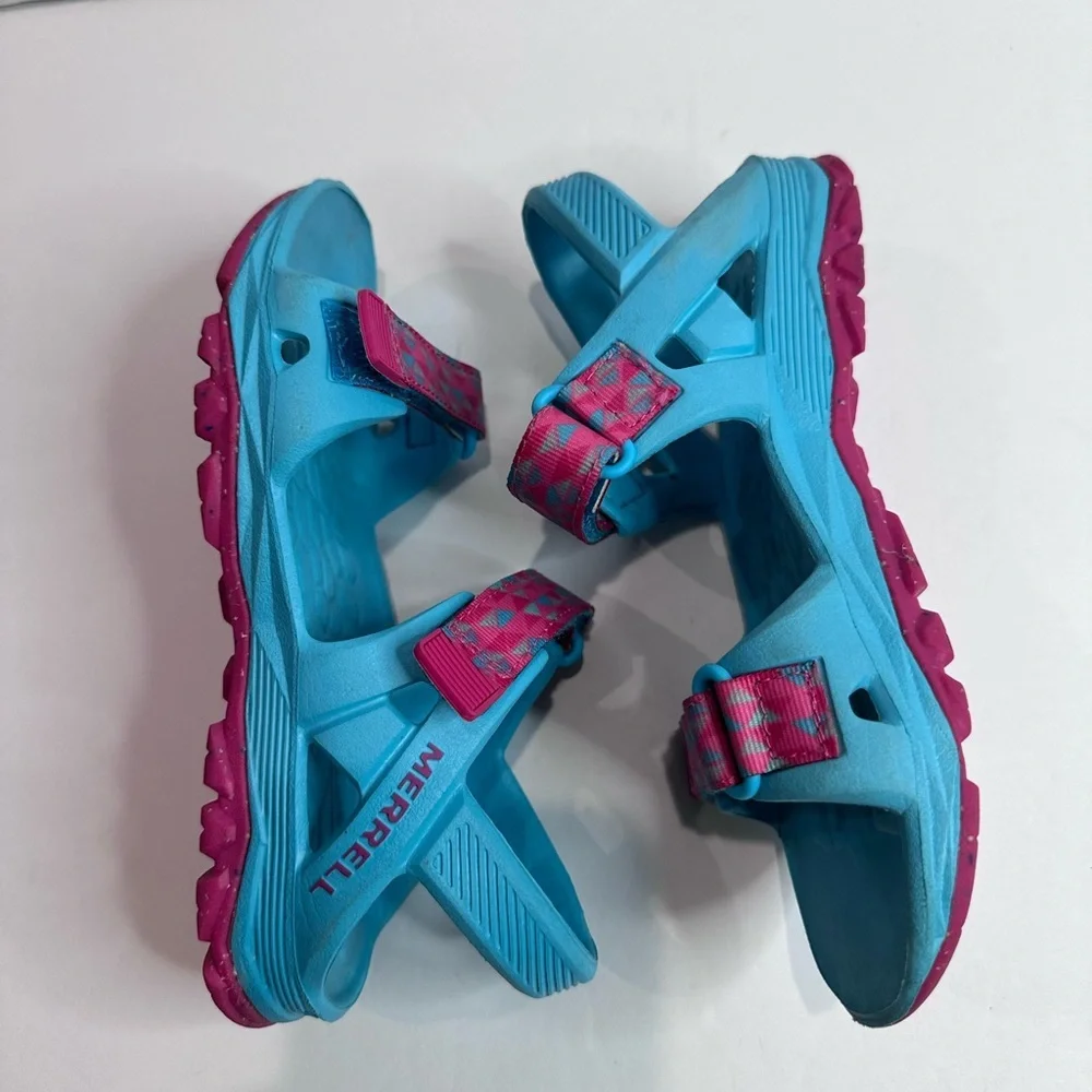 Used Kids Merrell Blue and Pink Sandals